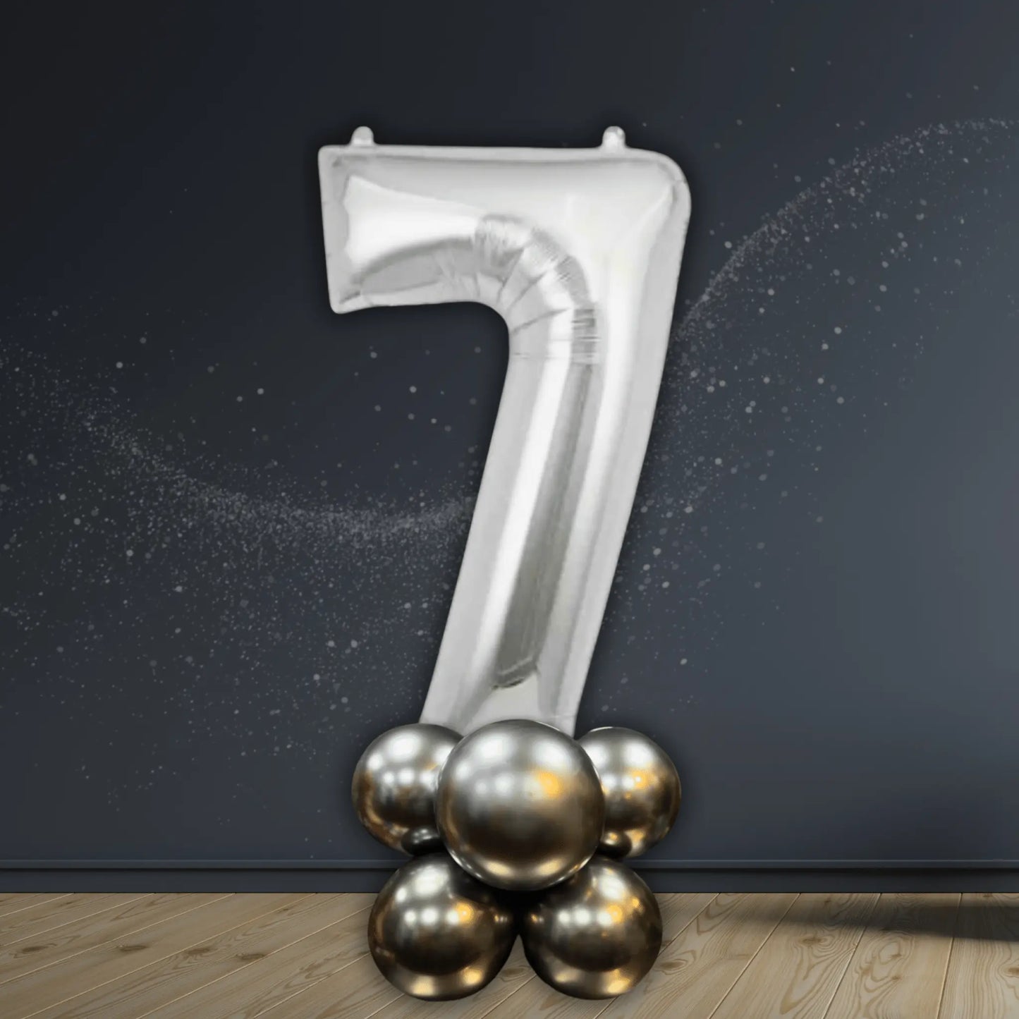 Silver Number Basic Balloon Stack (Numbers 0 - 9, Air - Filled Only) | The Party Hut