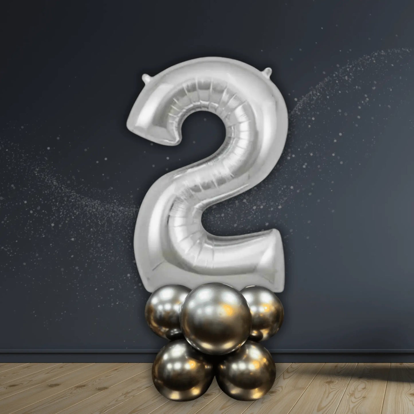 Silver Number Basic Balloon Stack (Numbers 0 - 9, Air - Filled Only) | The Party Hut