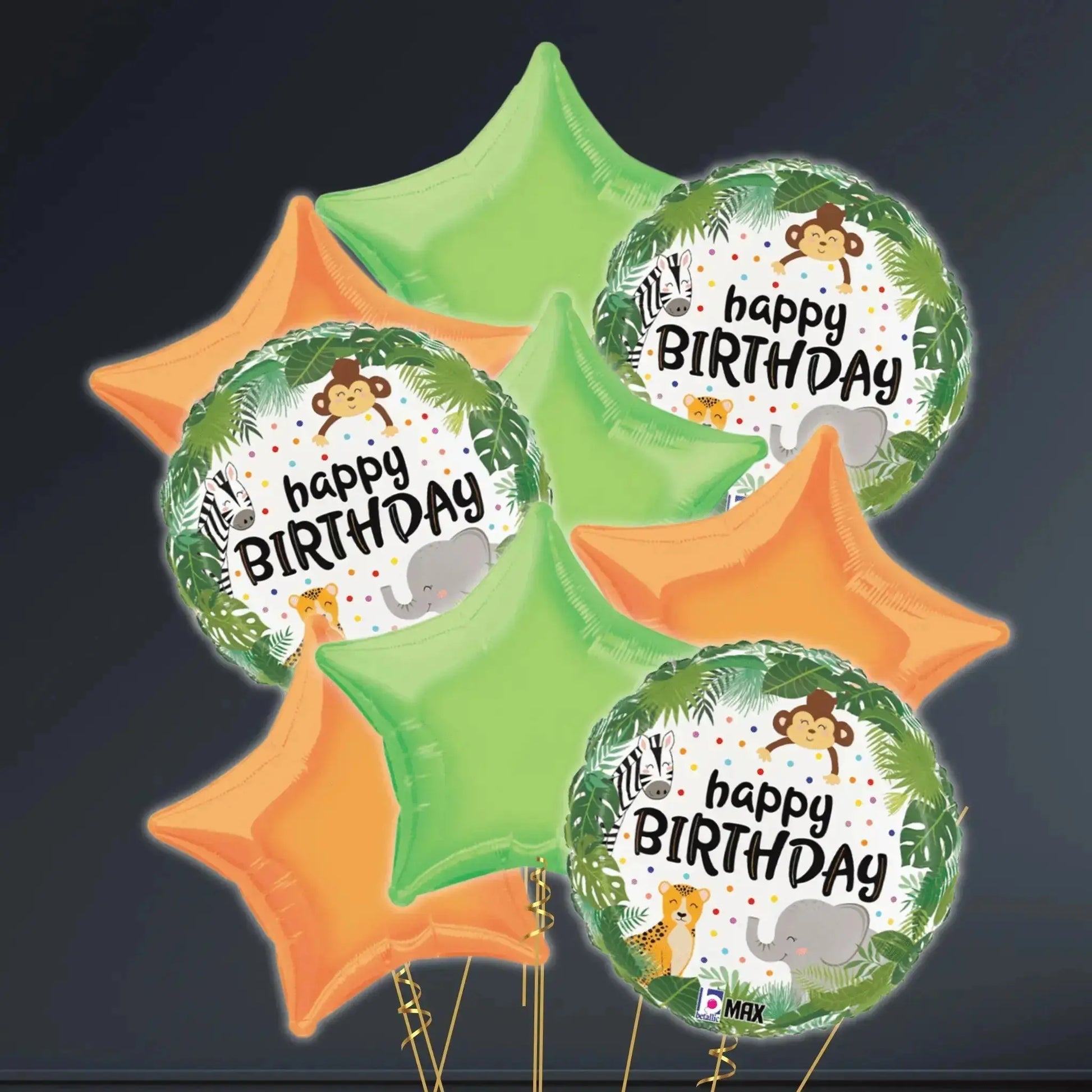 Birthday Jungle Balloon Package with Animal Print Foils