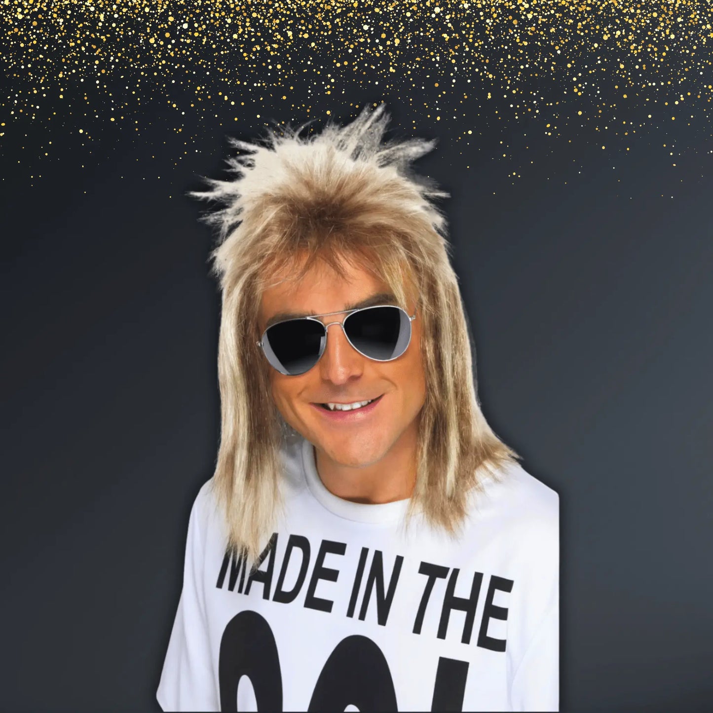 Blonde 80s Rockstar Wig - Unisex Costume Accessory | The Party Hut