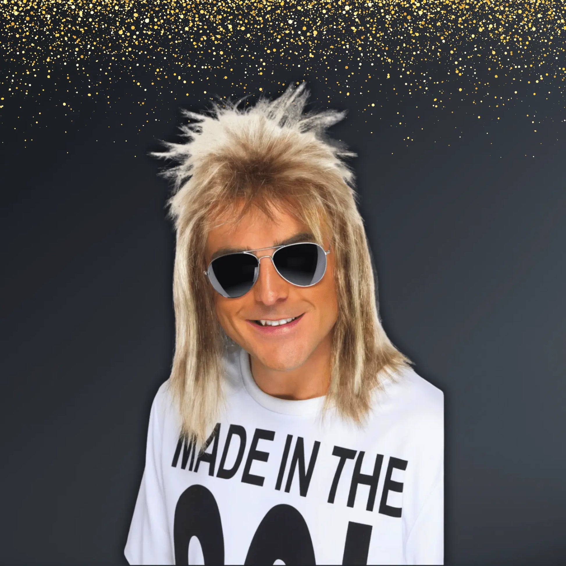 Blonde 80s Rockstar Wig - Unisex Costume Accessory