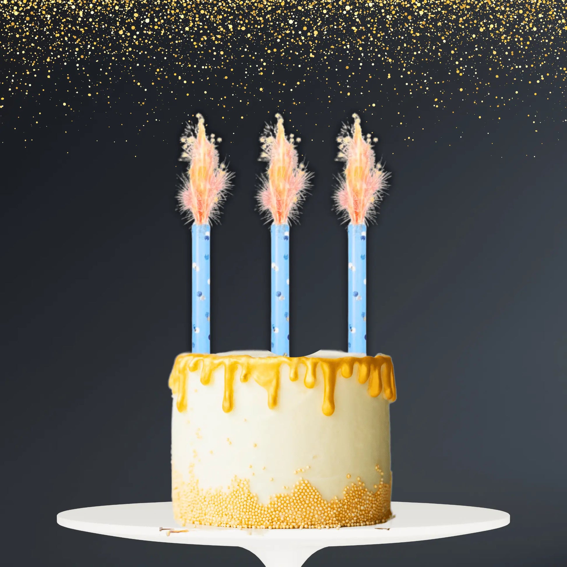 Blue Glitz Ice Fountain Sparklers - Pack of 3