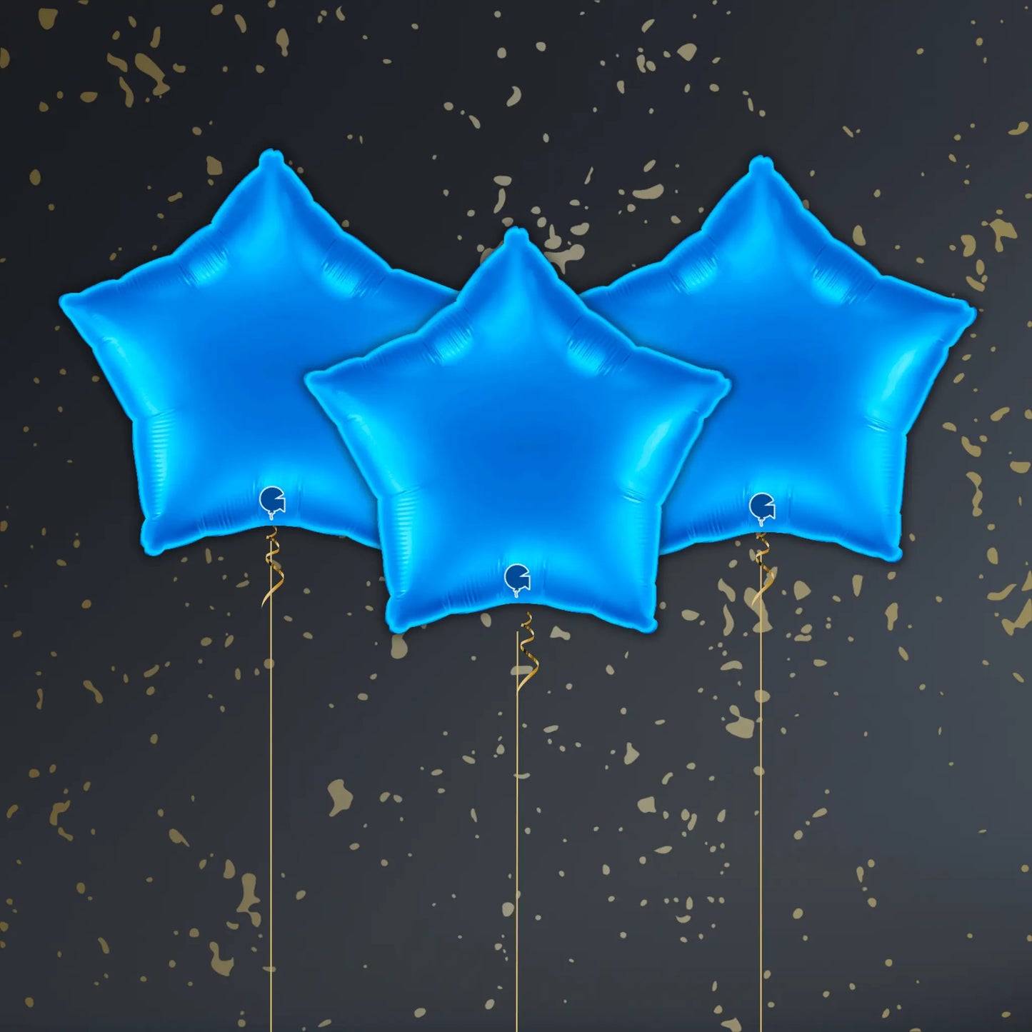 18" Solid Blue Star Foil Balloon – Single or Balloon Bouquet | The Party Hut