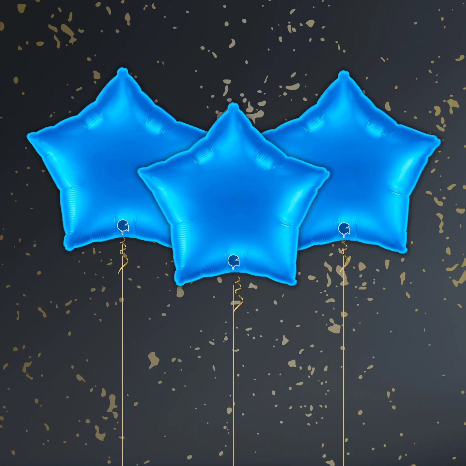 Sapphire Blue Star Balloon Package - Helium Filled
