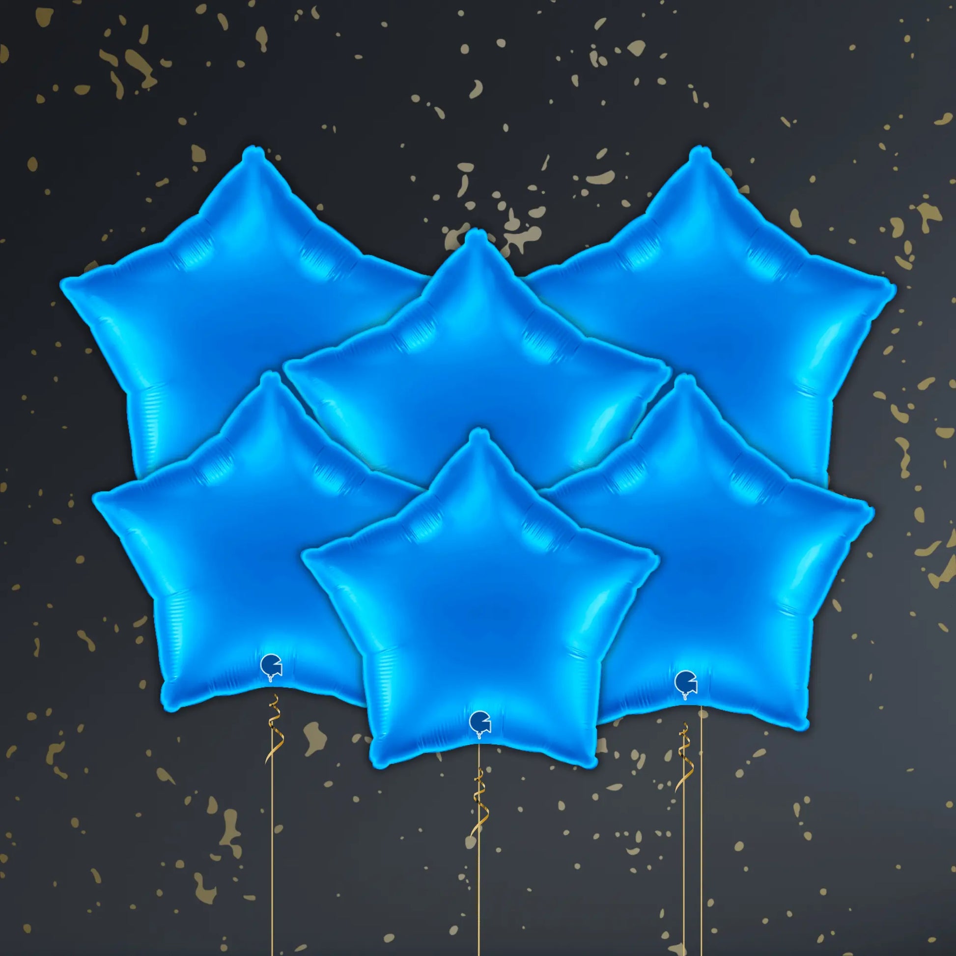 Sapphire Blue Star Balloon Package - Helium Filled