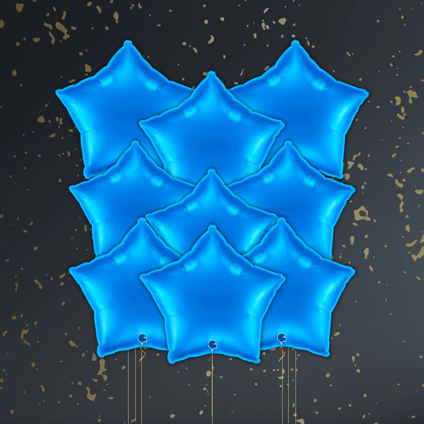 18" Solid Blue Star Foil Balloon – Single or Balloon Bouquet | The Party Hut