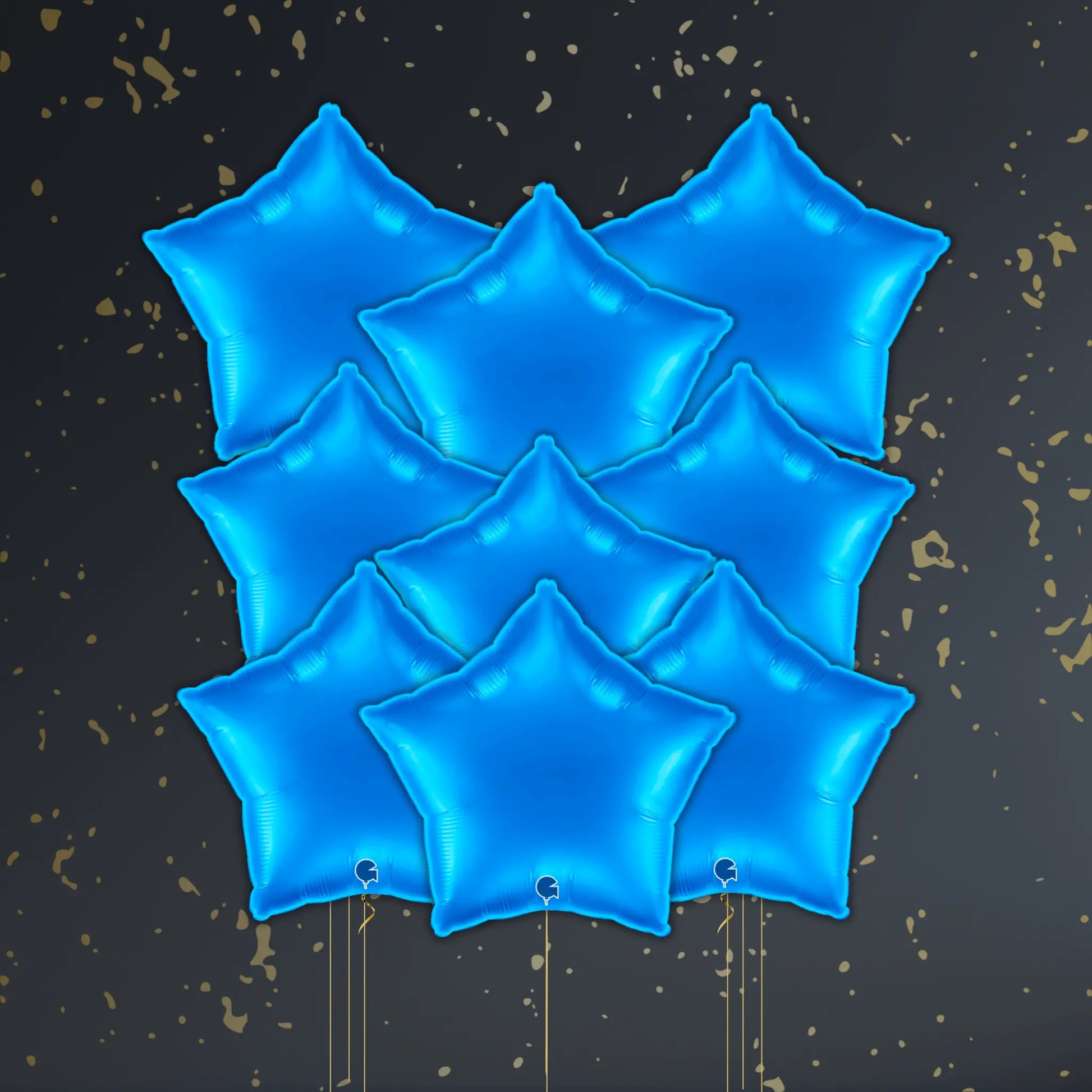 Sapphire Blue Star Balloon Package - Helium Filled