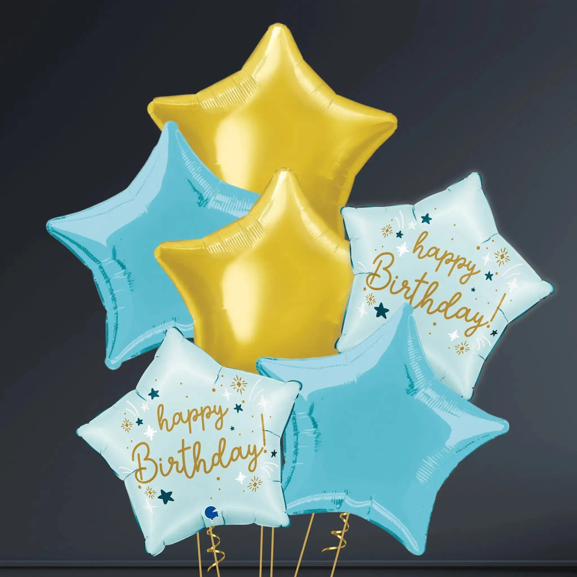 Blue Star-Shaped Birthday Foil Balloon – 18"