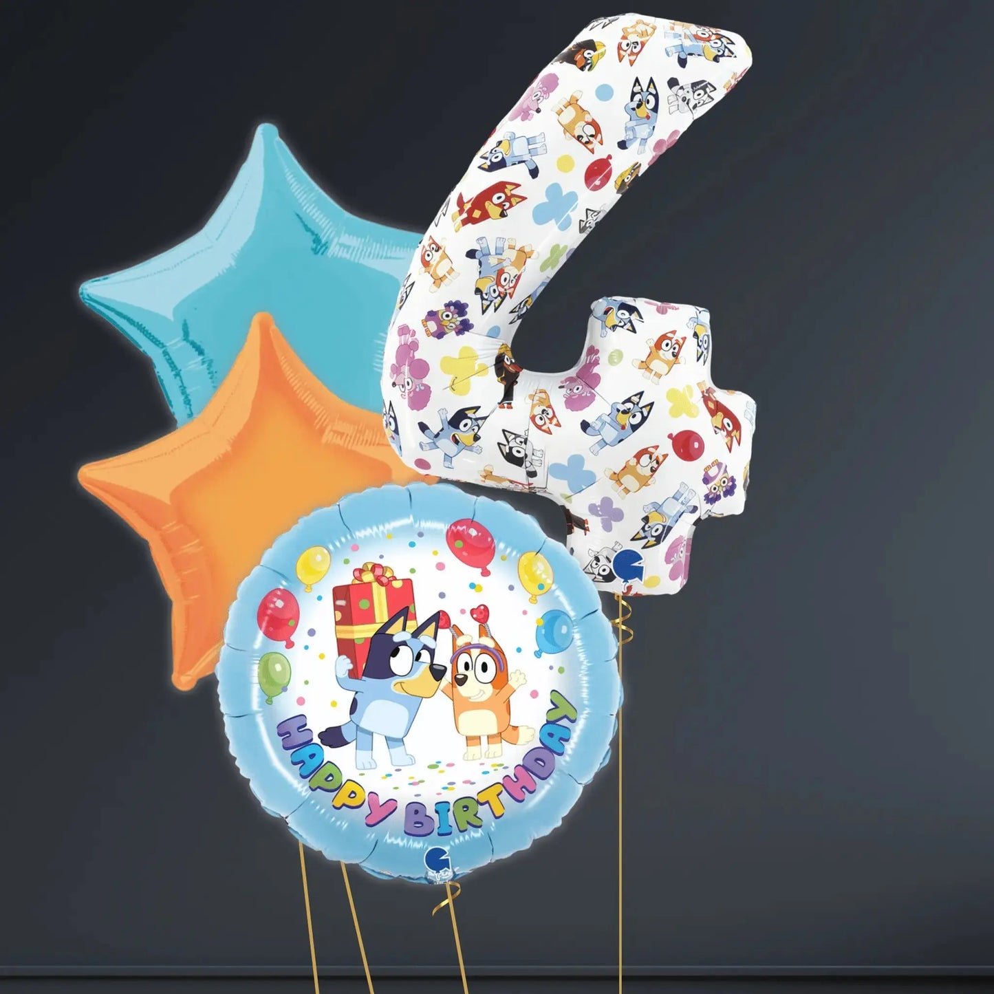 Bluey Number Four Foil Balloon – 26” | The Party Hut