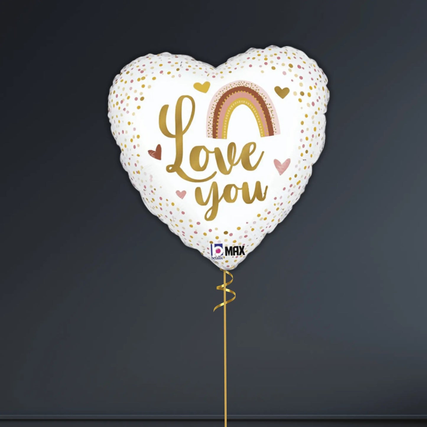 18 - Inch Boho Rainbow Love You Heart Balloon Bouquet - Helium Ready | The Party Hut