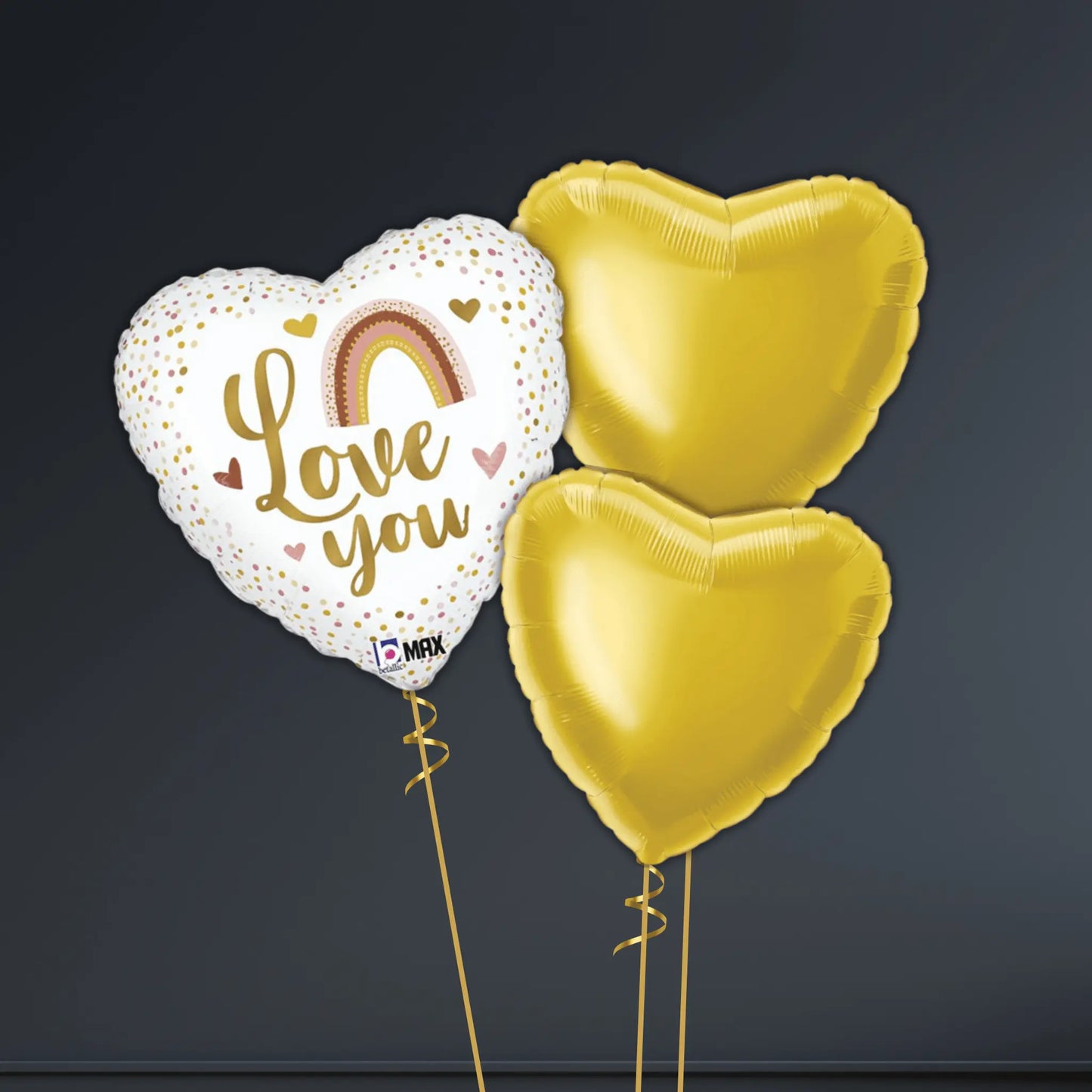 18 - Inch Boho Rainbow Love You Heart Balloon Bouquet - Helium Ready | The Party Hut