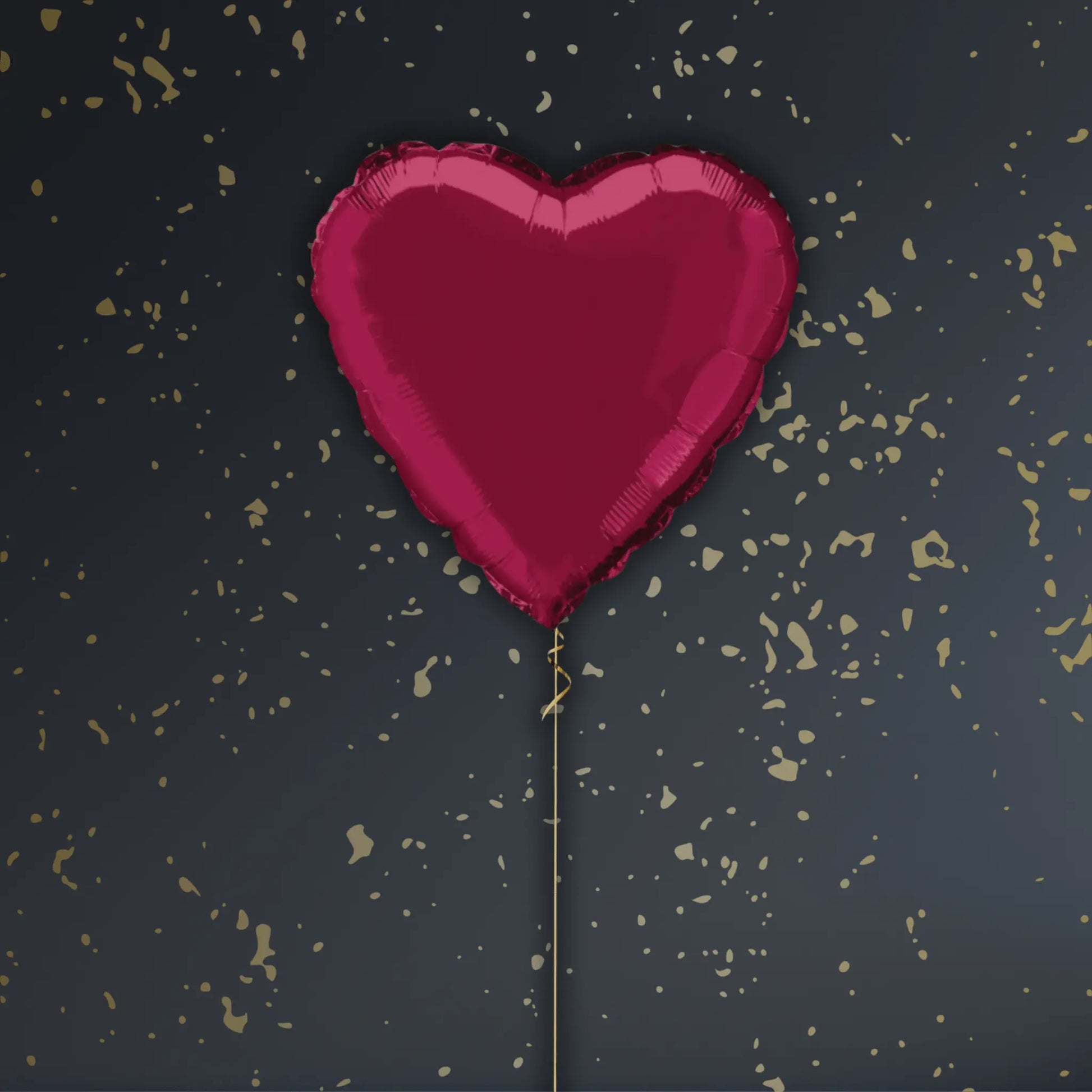 Burgundy Heart Balloon Package - Helium Filled