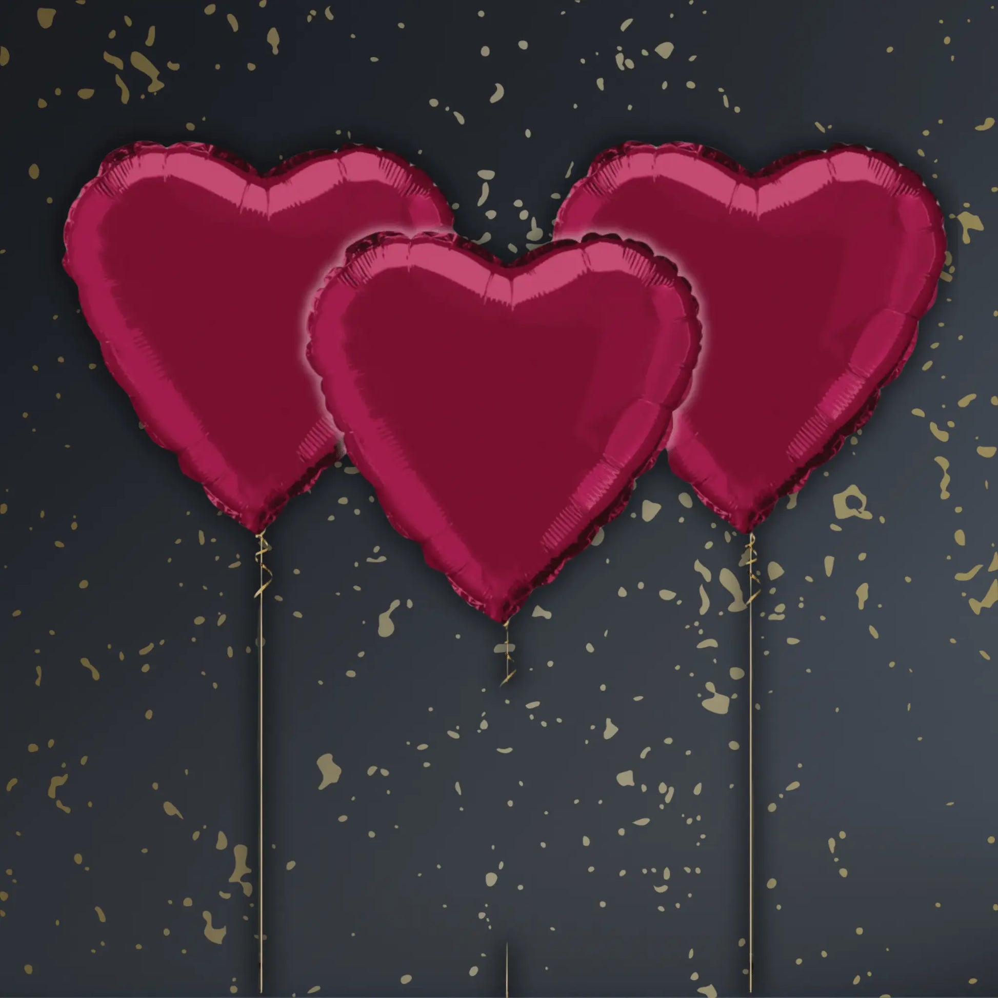 Burgundy Heart Balloon Package - Helium Filled