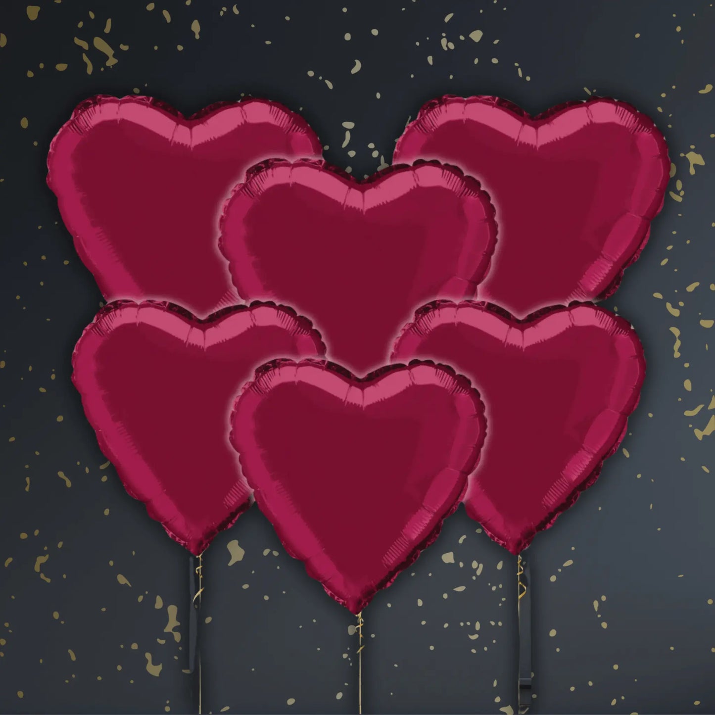 18" Burgundy Heart Foil Balloon - Single or Bouquet | The Party Hut