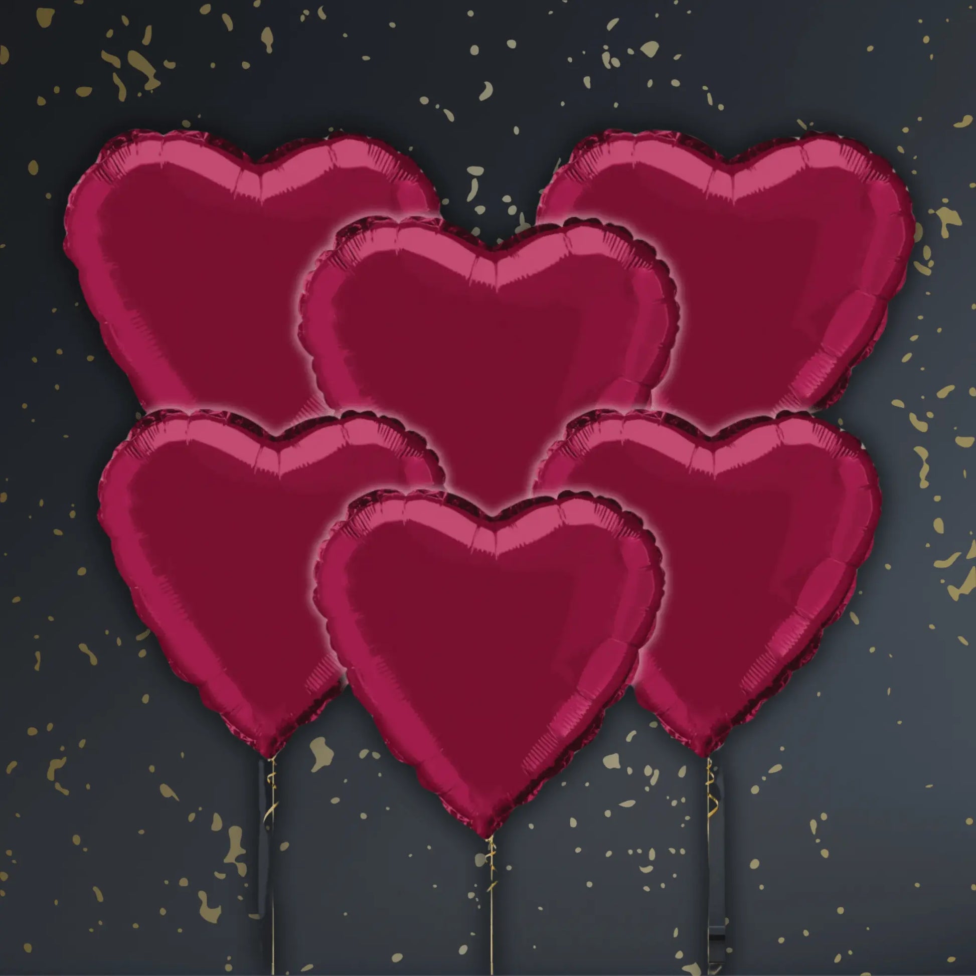 Burgundy Heart Balloon Package - Helium Filled