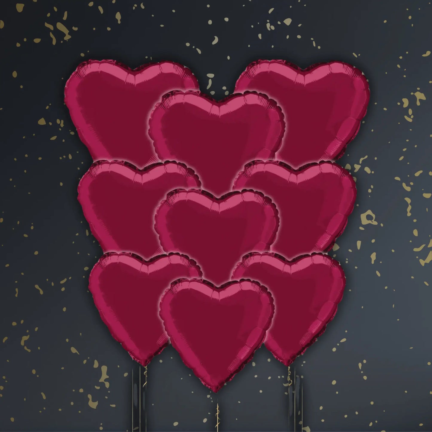 18" Burgundy Heart Foil Balloon - Single or Bouquet | The Party Hut