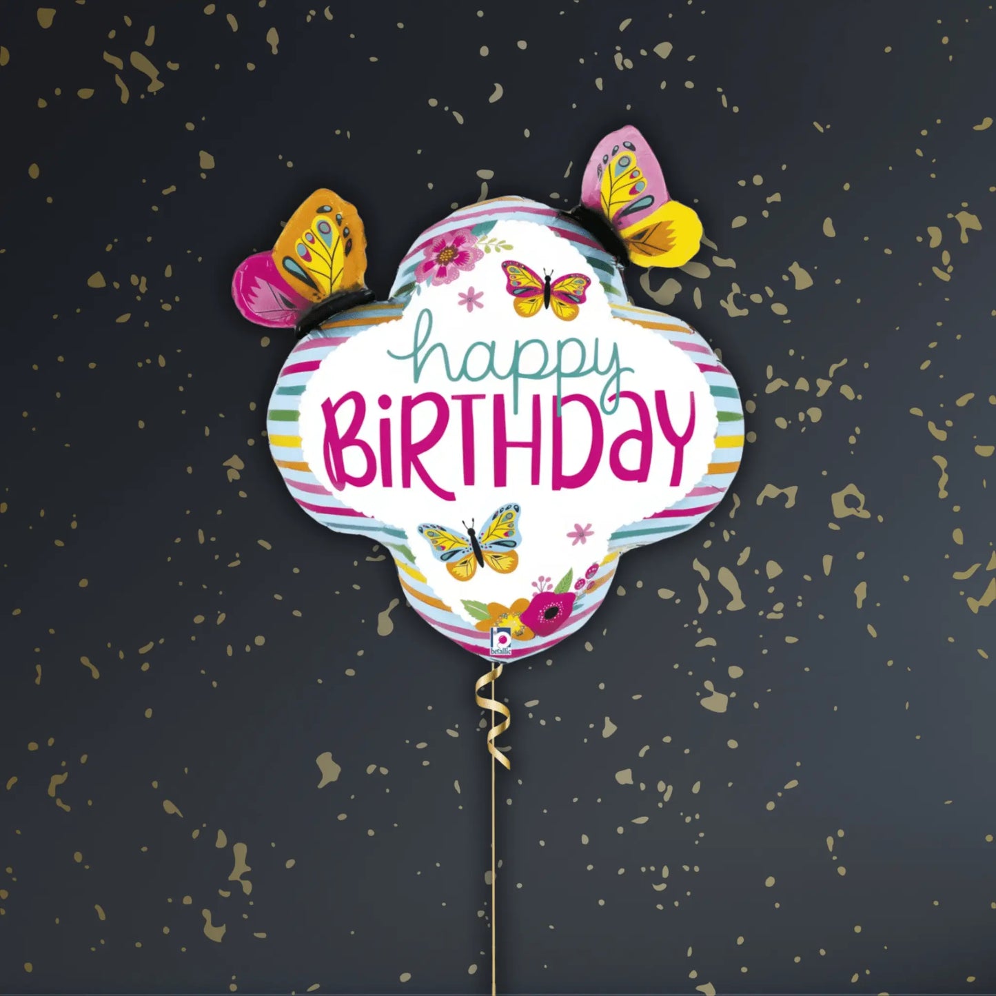 30" Colourful Butterfly Birthday Balloon – Single or Balloon Bouquet | The Party Hut