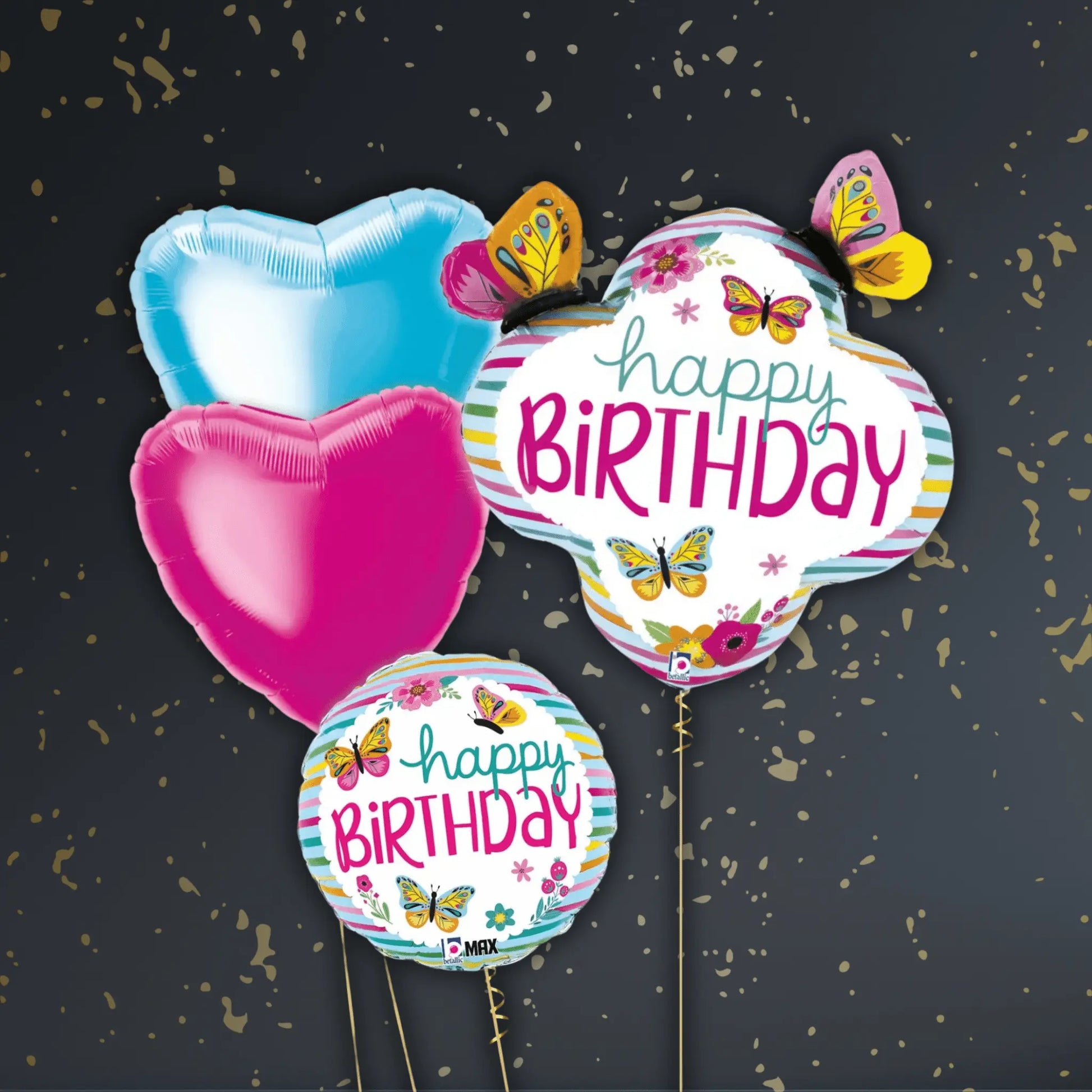 Colourful Butterfly Balloon Package - Helium Filled