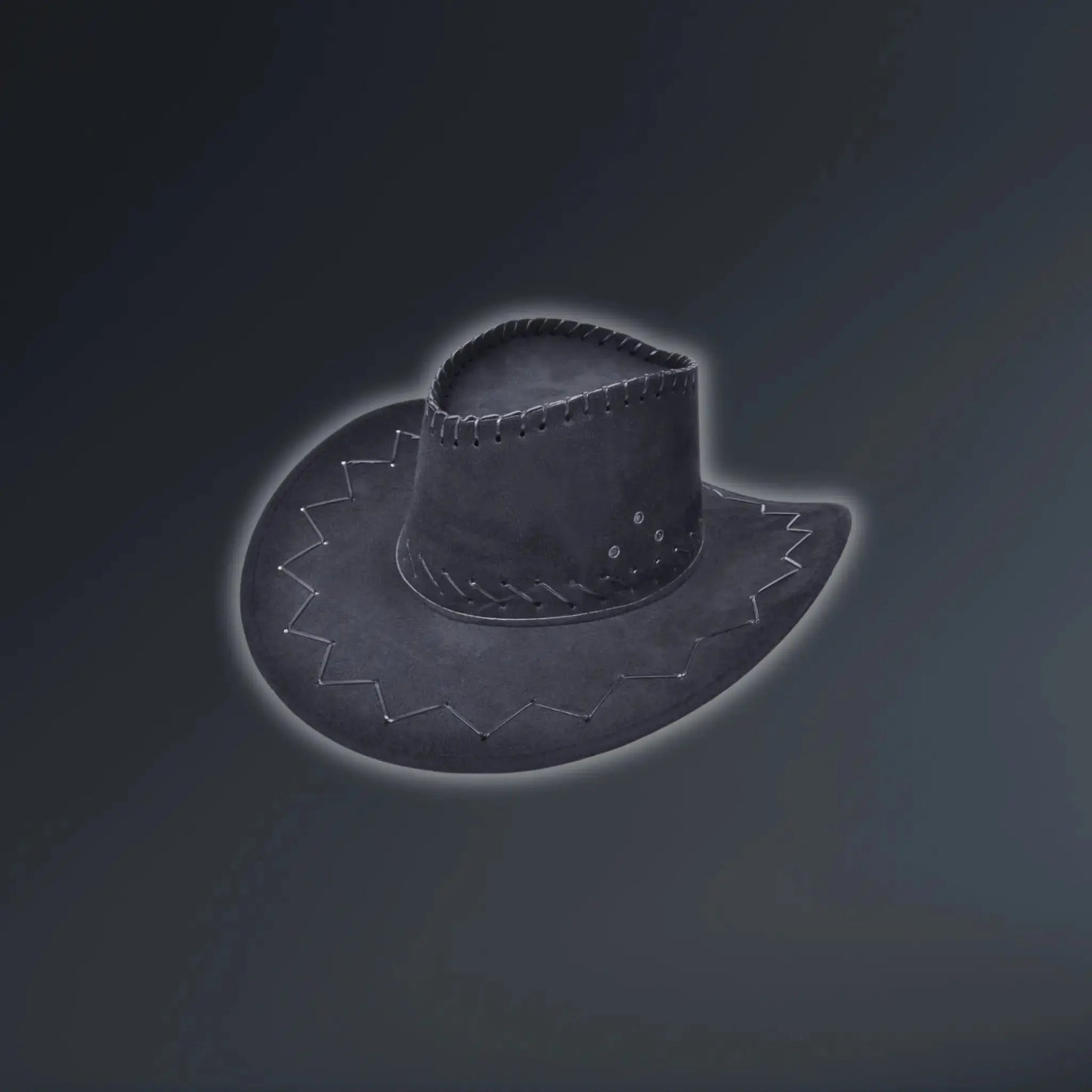 Cowboy Hat, Stitched Black | The Party Hut