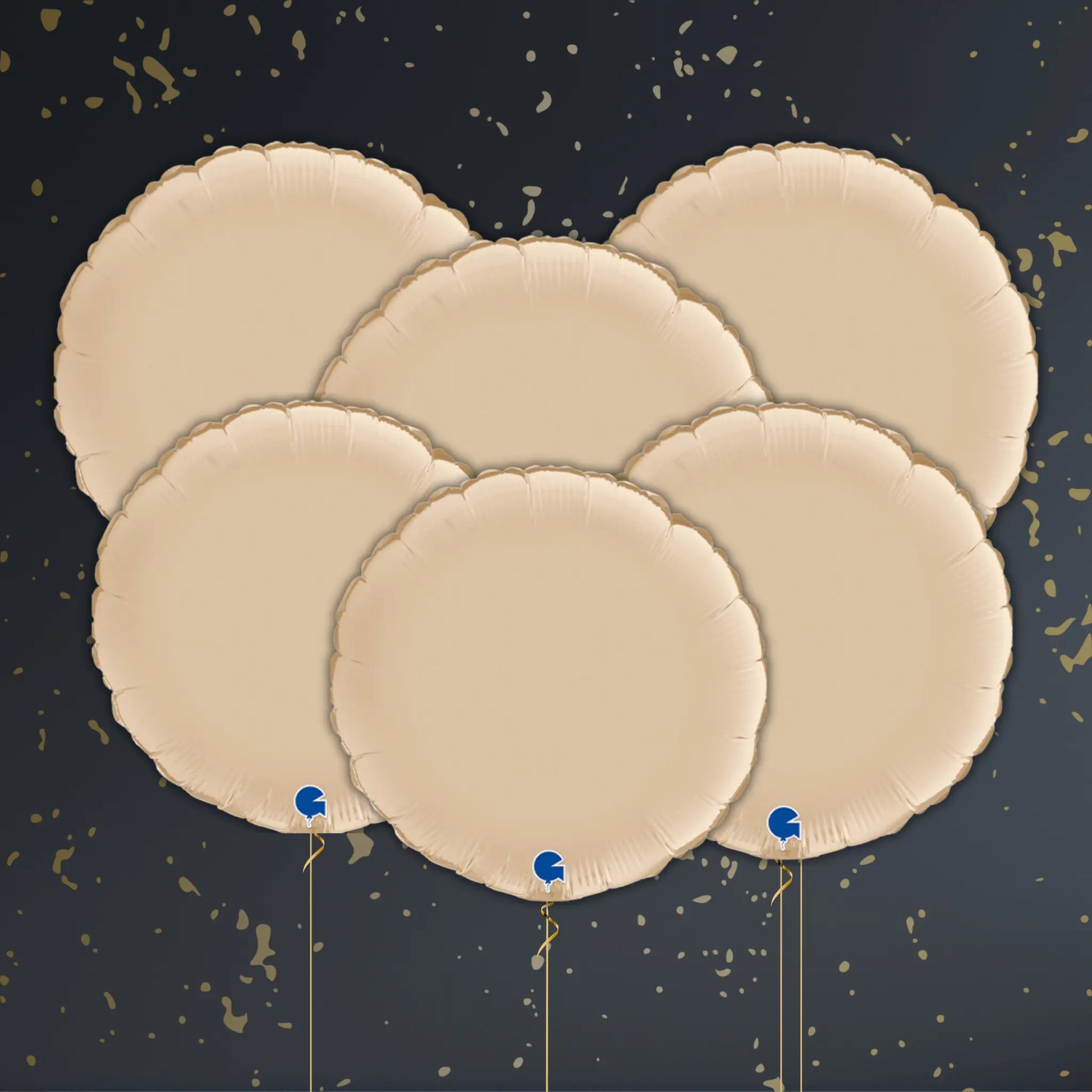 Cream Round Balloon Package - Helium Filled