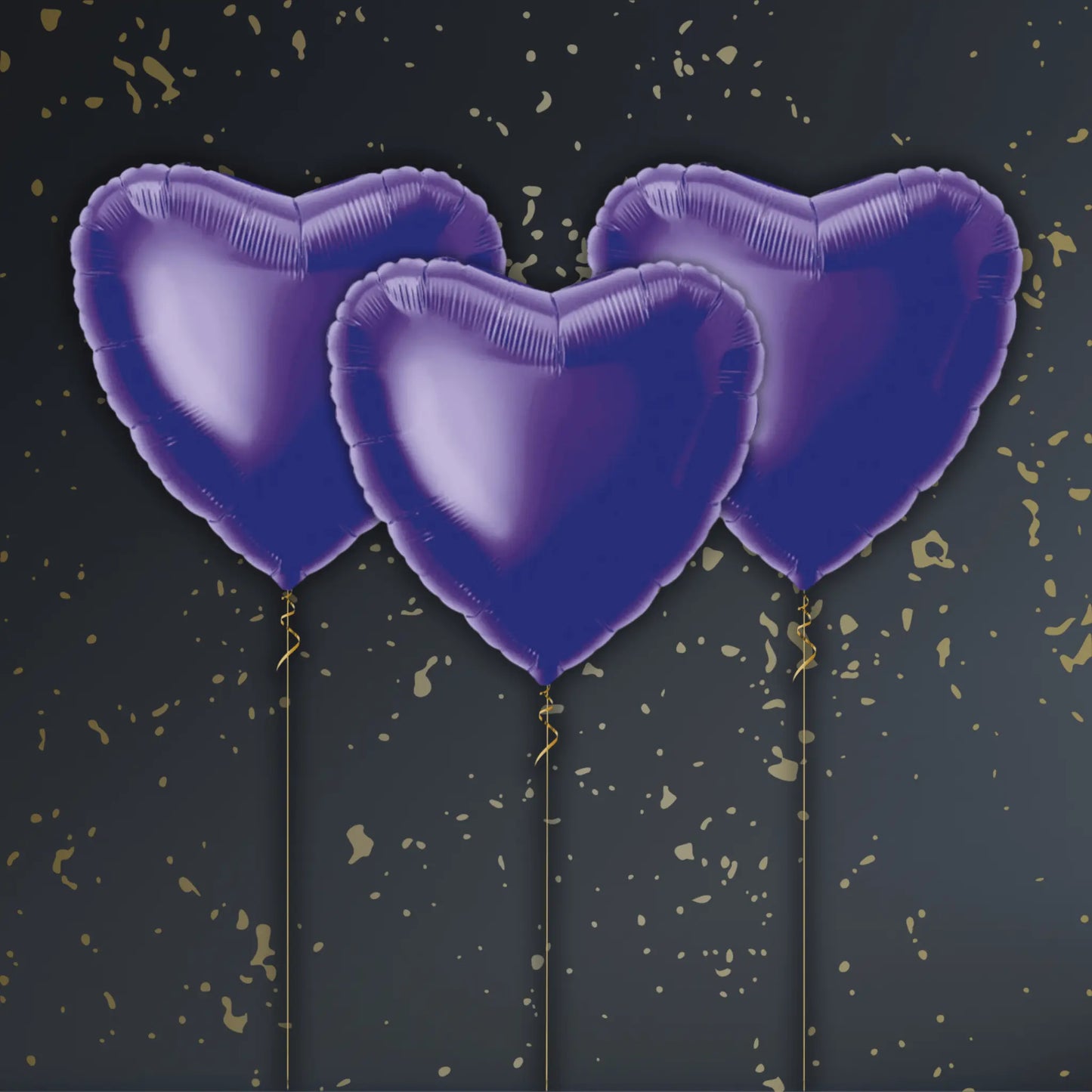 18" Deep Purple Heart Foil Balloon – Single or Balloon Bouquet | The Party Hut