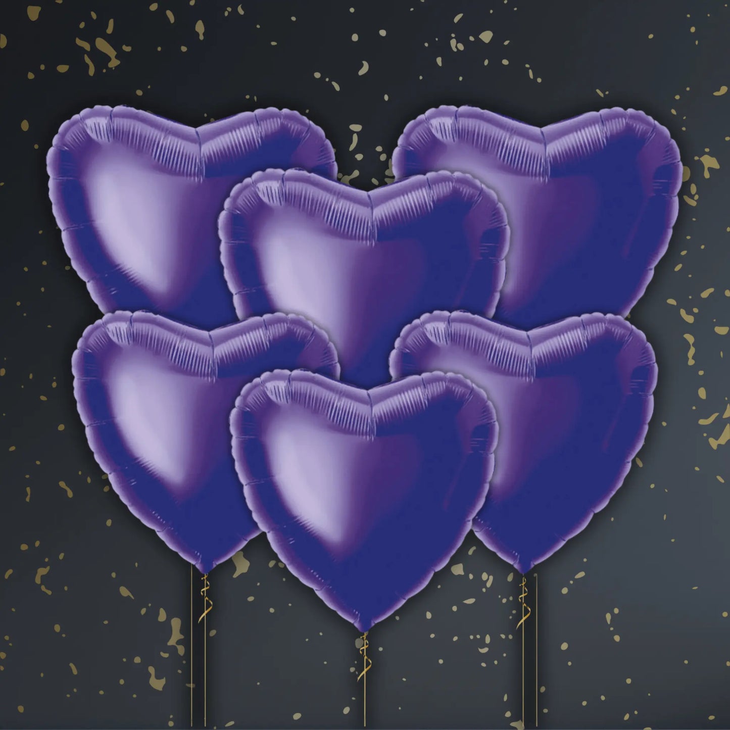 18" Deep Purple Heart Foil Balloon – Single or Balloon Bouquet | The Party Hut