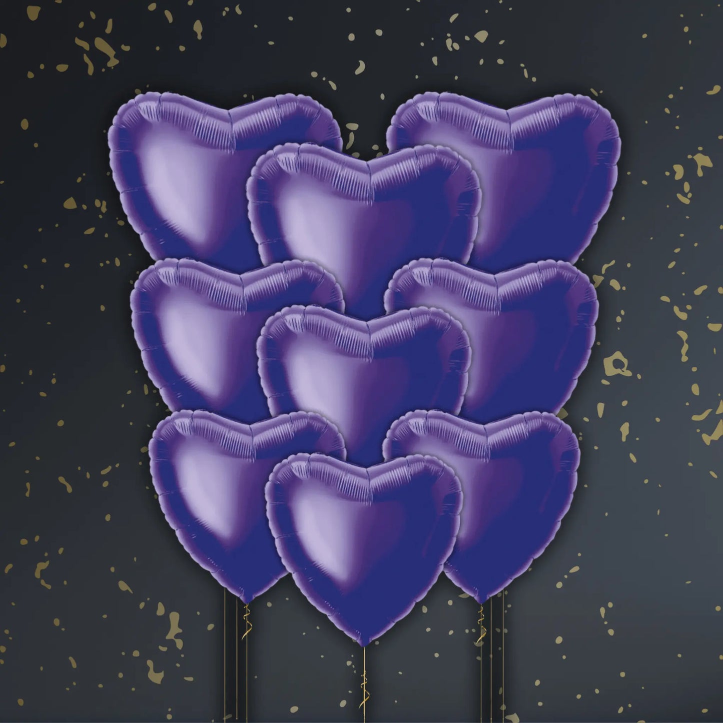 18" Deep Purple Heart Foil Balloon – Single or Balloon Bouquet | The Party Hut