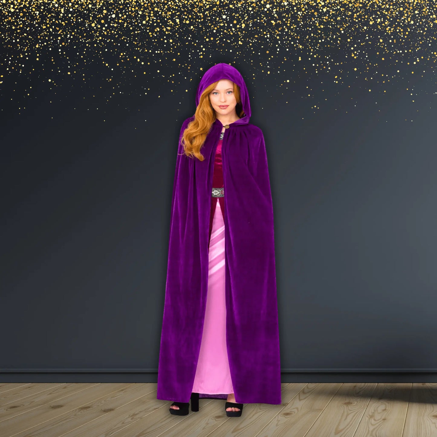 Deluxe Amethyst Purple Hooded Cloak for Adults - Perfect for Costumes & Cosplay | The Party Hut
