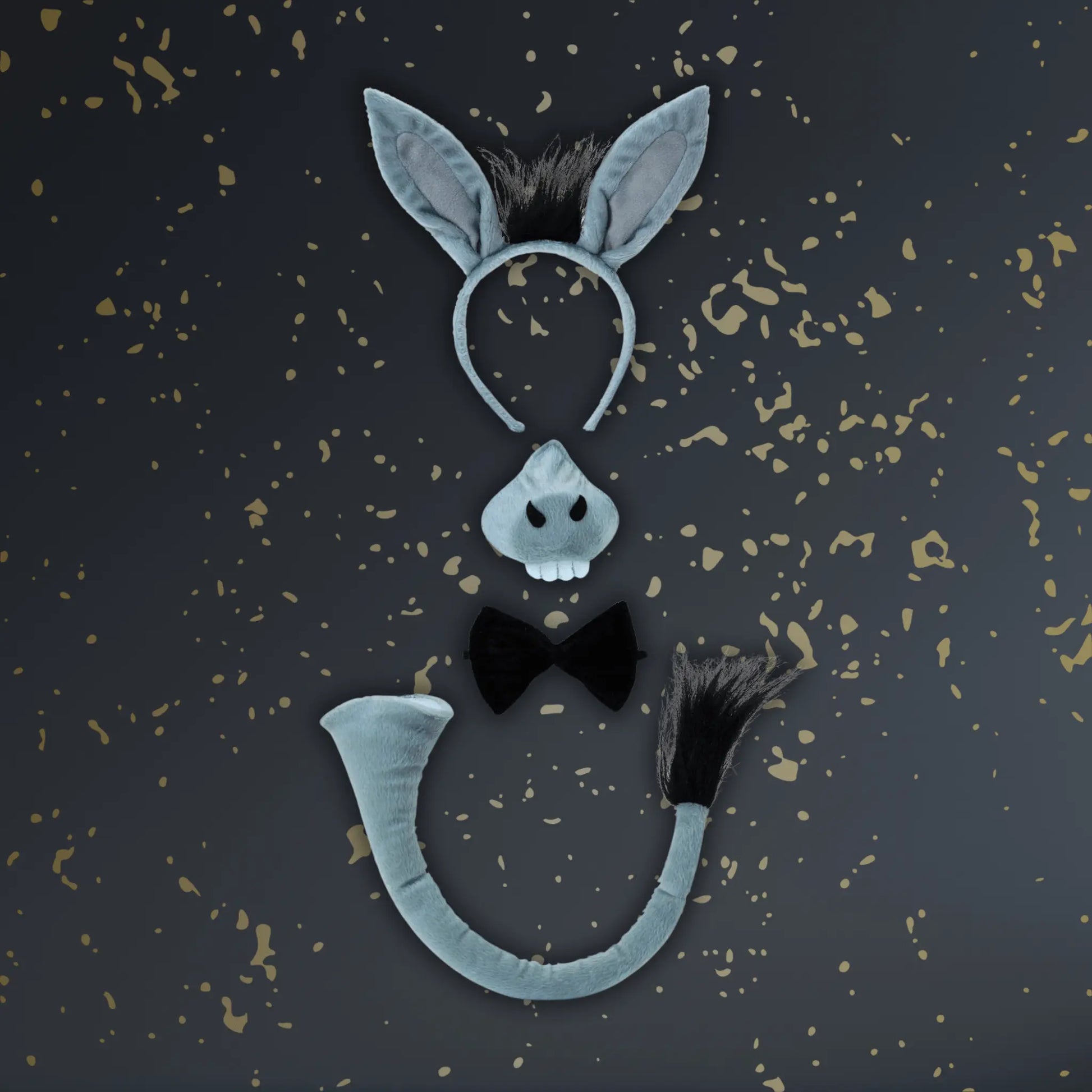 Donkey Costume Set with Sound – Ears, Nose, Bow Tie & Tail