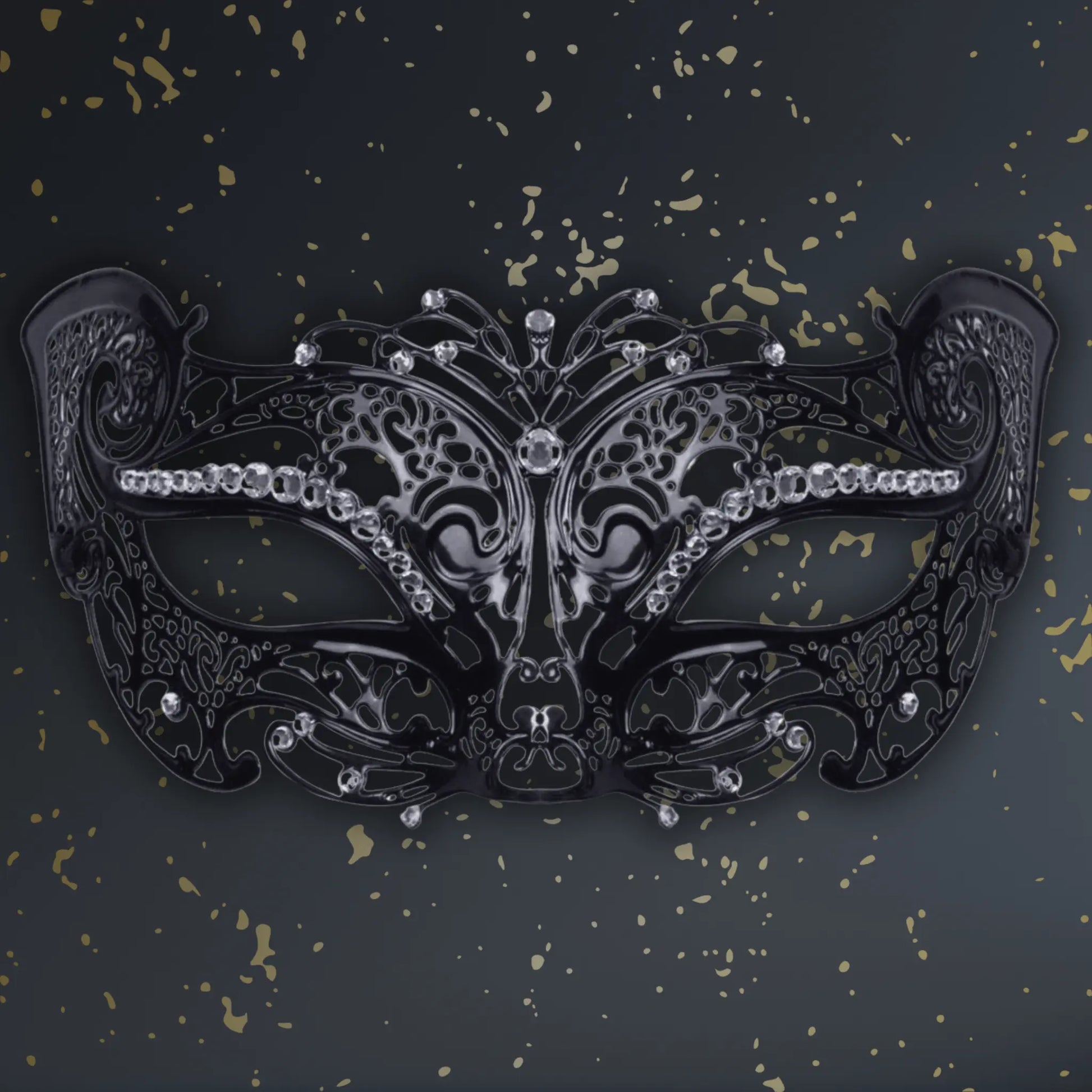 Filigree Cat Mask with Faux Diamonds