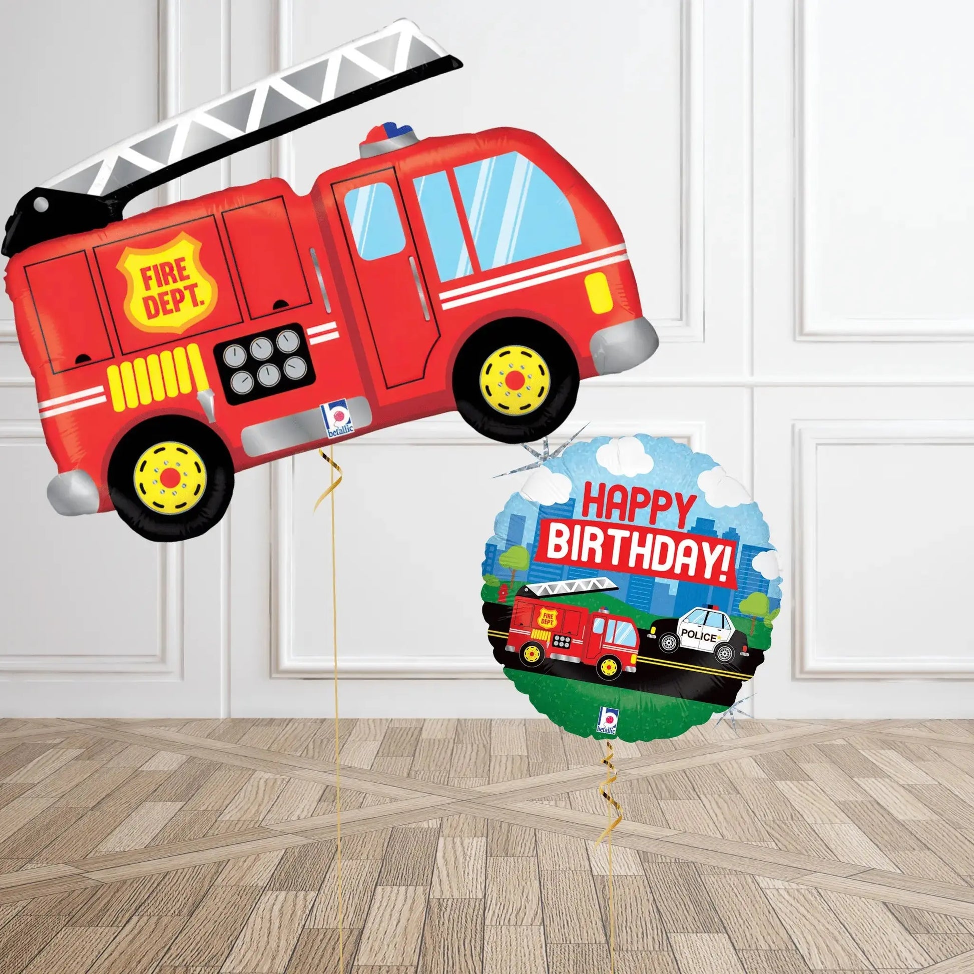 Fire Engine Birthday Balloon Bouquet