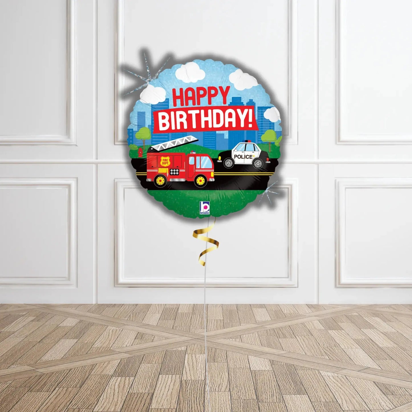 Fire Engine and Police Car Birthday Balloon Bouquet | The Party Hut