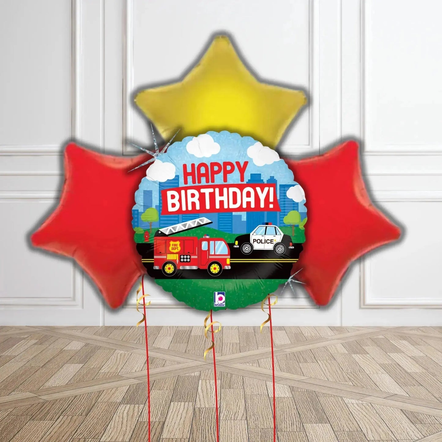 Fire Truck Birthday Balloon Bouquet Set | The Party Hut