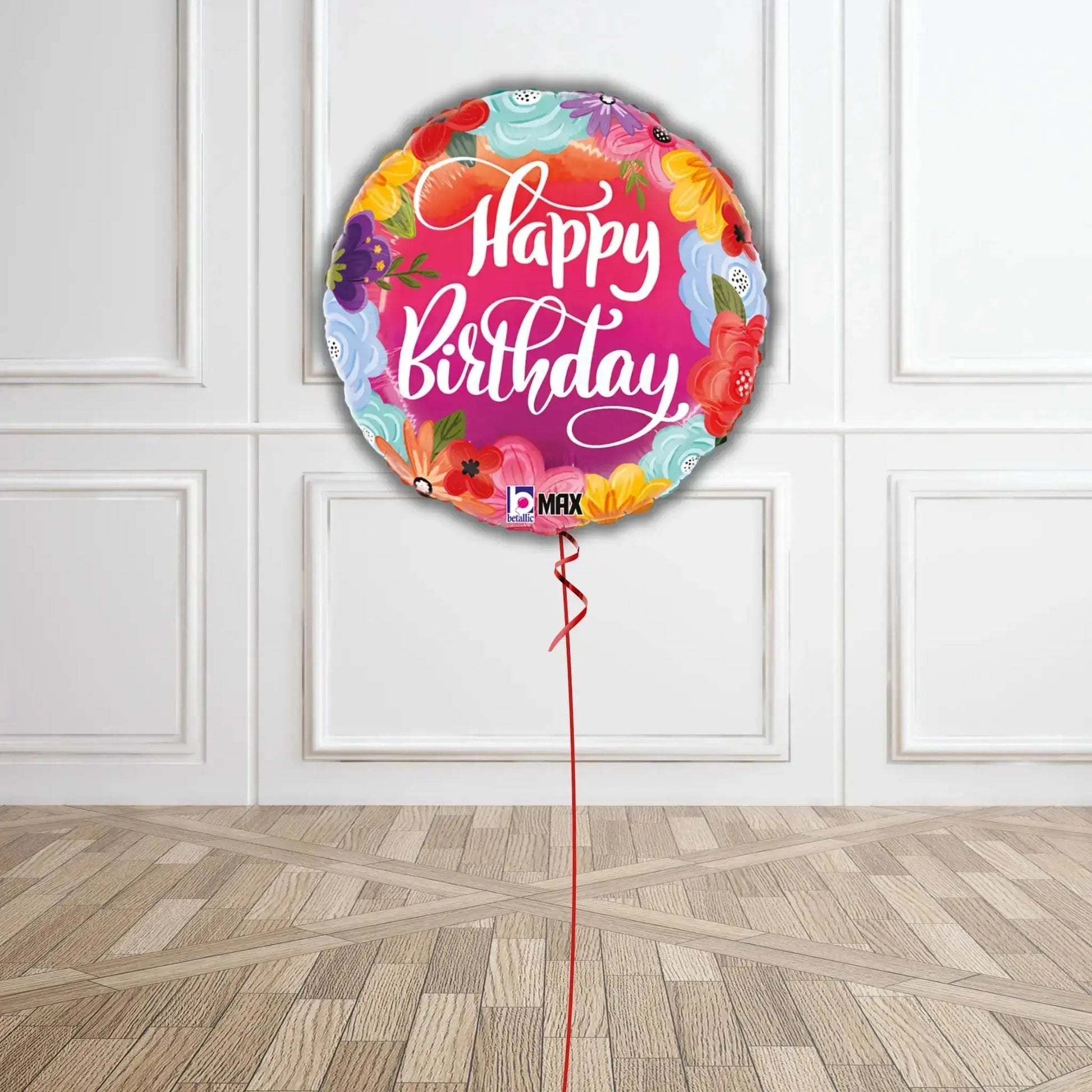Floral Burst Happy Birthday Balloon Bouquet