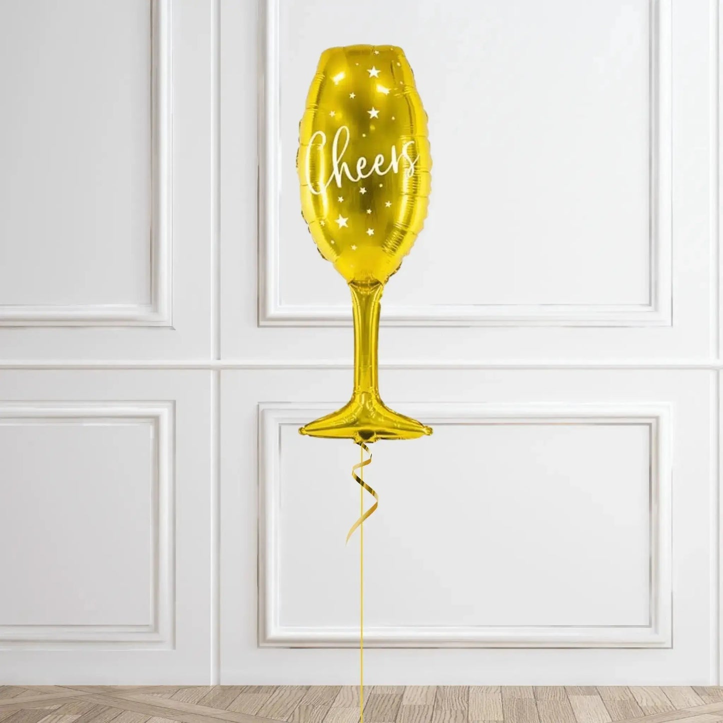 Gold Champagne Glass Helium Balloon – Elegant Celebration Decoration | The Party Hut