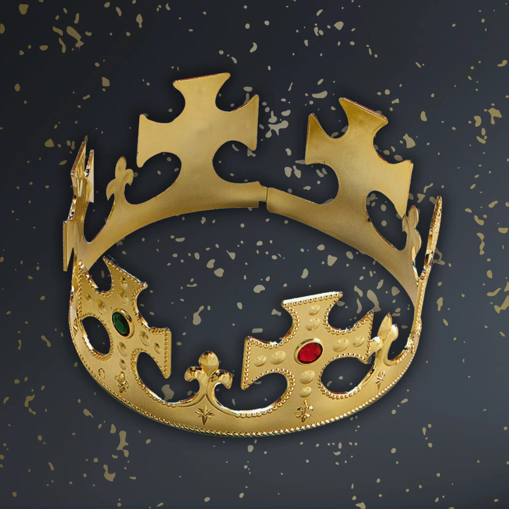 Gold Crown with Jewels – Regal Fancy Dress & Costume Accessory