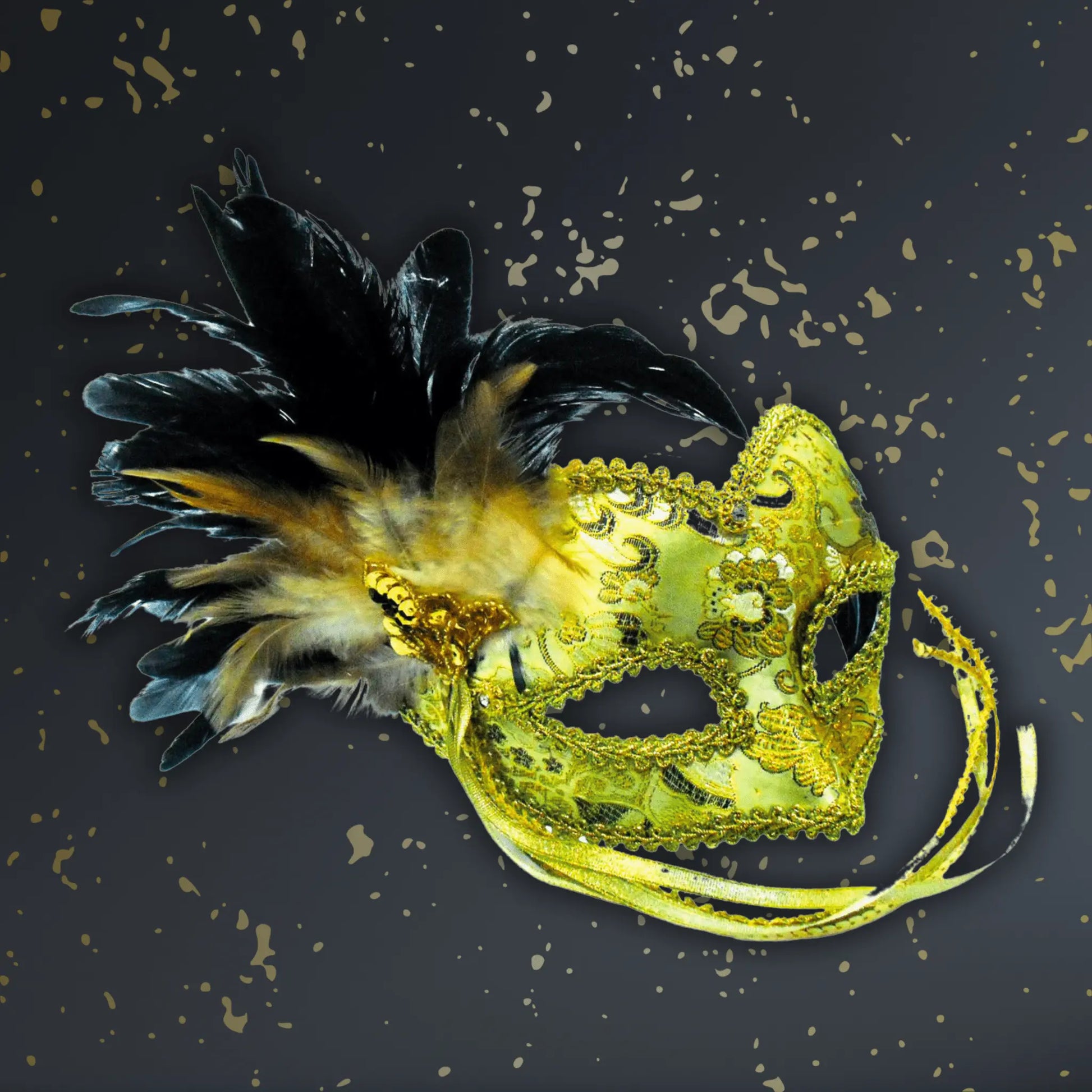 Gold Masquerade Mask with Braided Eye Pattern – Elegant Fancy Dress