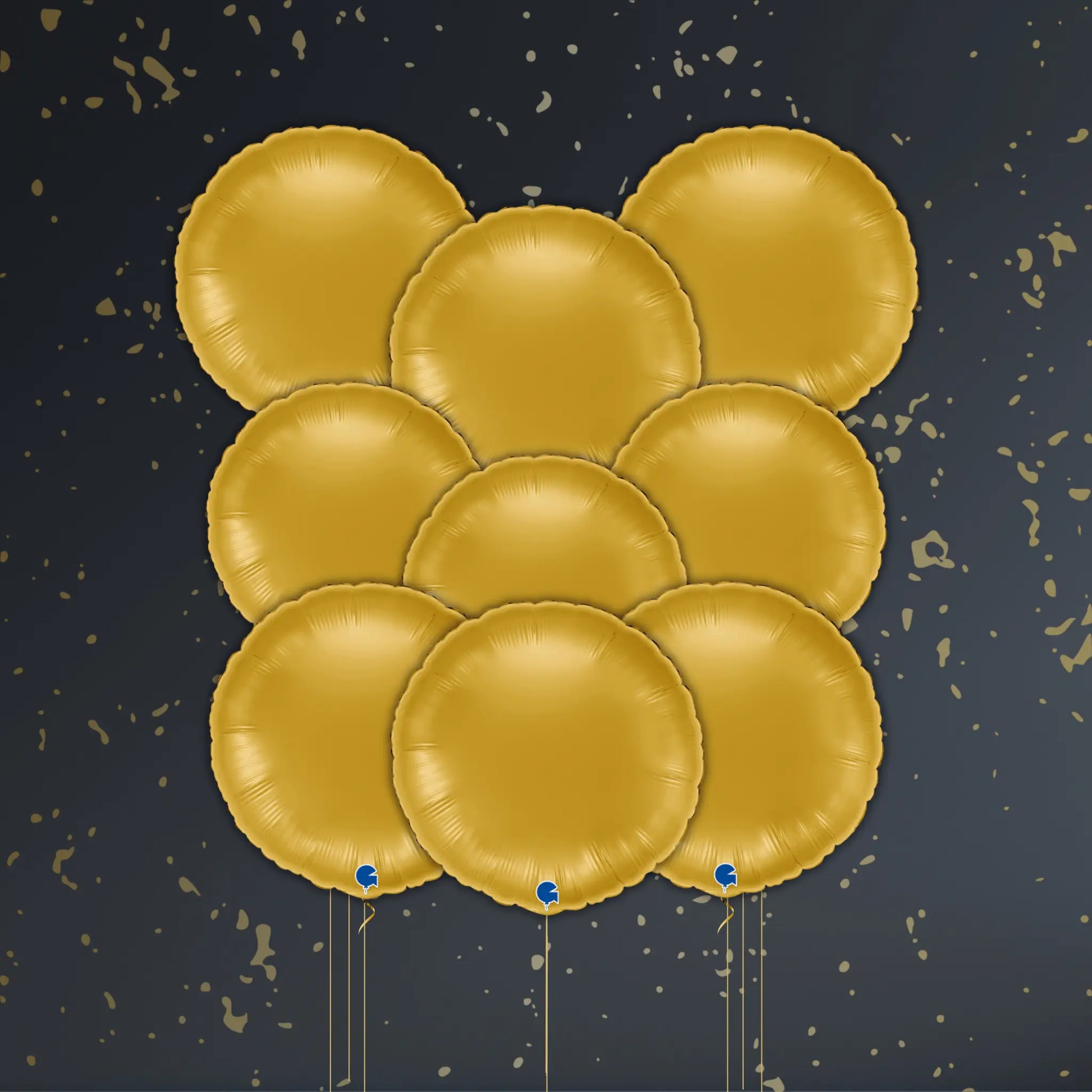 Gold Round Balloon Package - Helium Filled