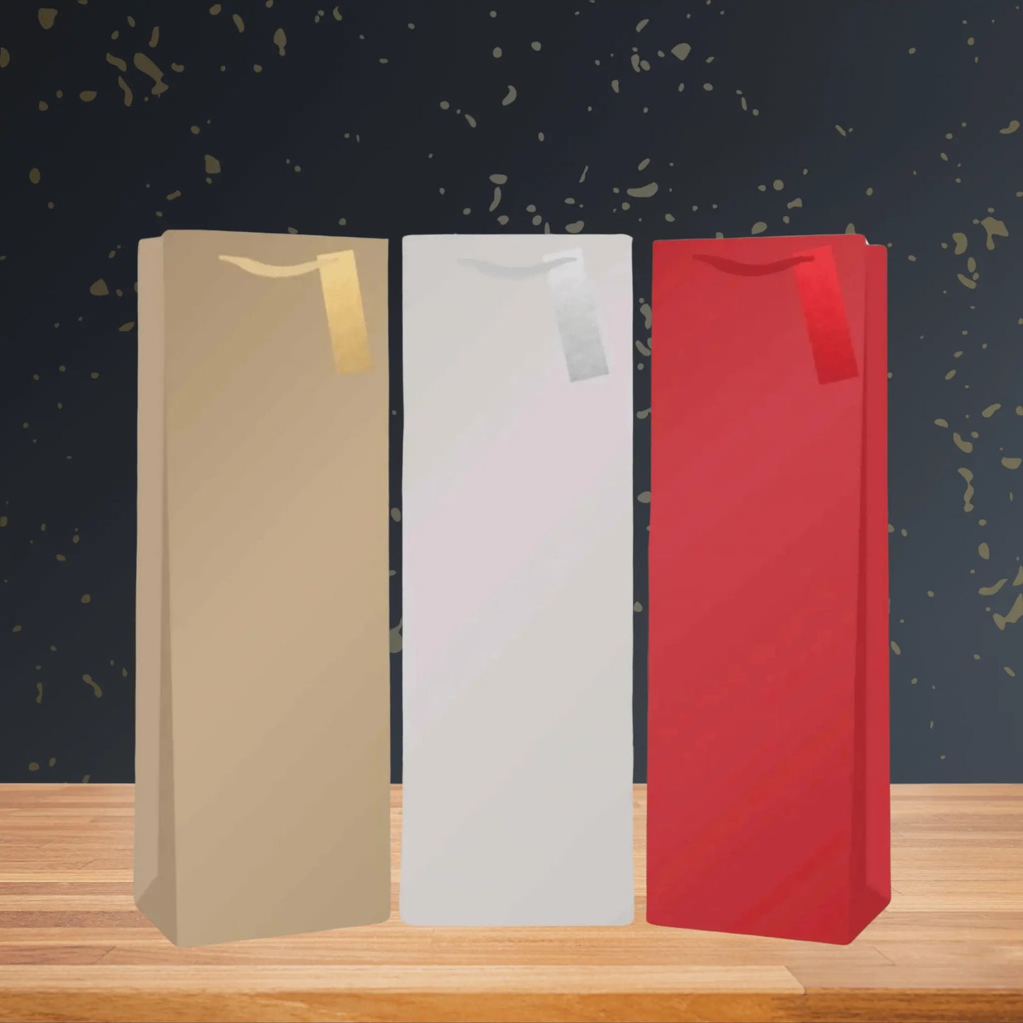 Gold, Silver & Red Metallic Bottle Bags – Luxury Gift Bags | The Party Hut