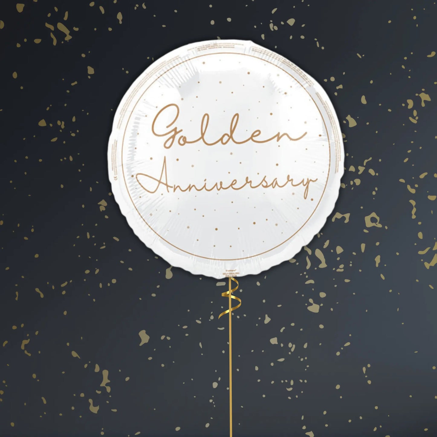 18" Happy Golden 50th Anniversary Script Foil Balloon – Single or Balloon Bouquet | The Party Hut