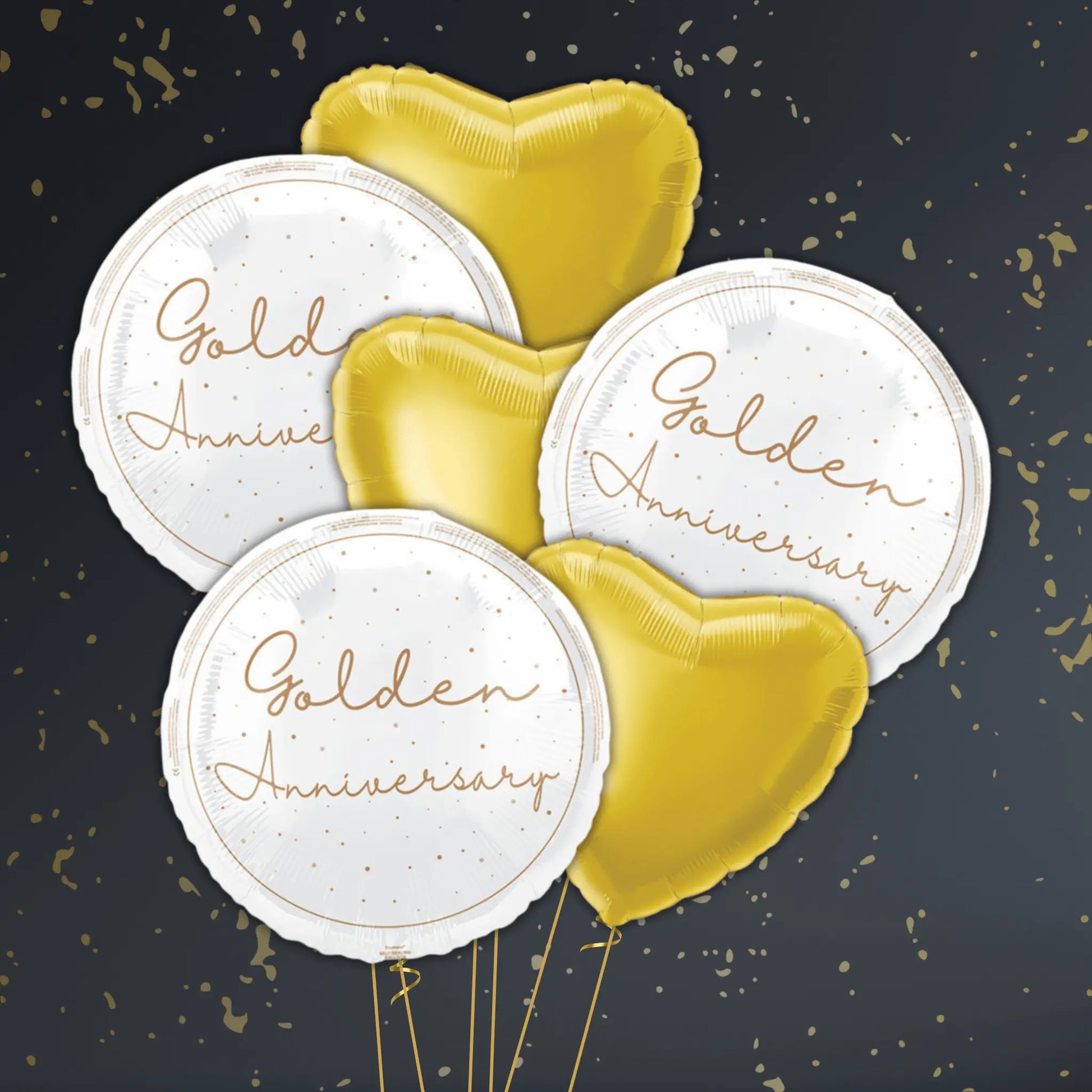 50th/Golden Anniversary Balloon Package - Helium Filled