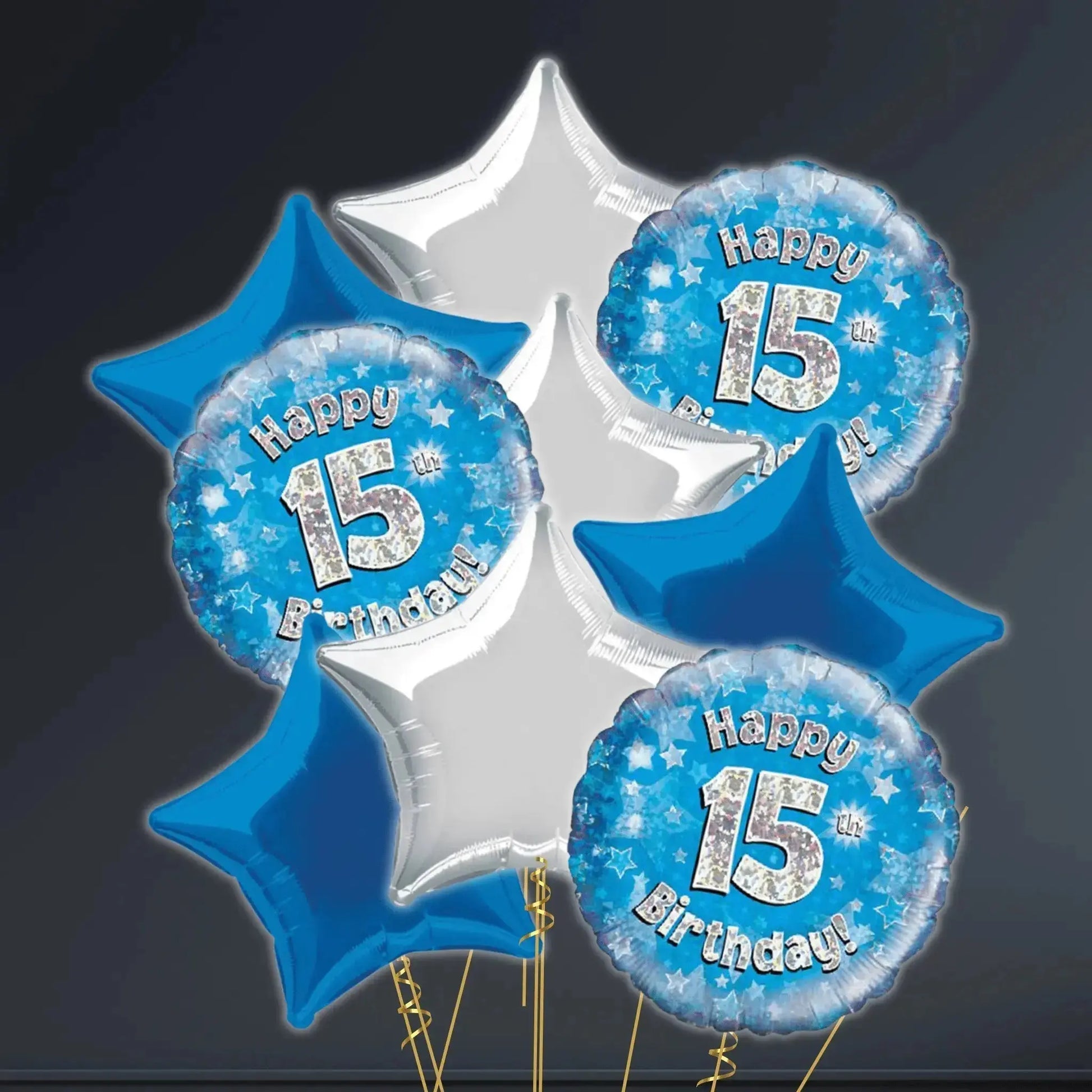 Happy 15th Birthday Blue Foil Balloon – 18"