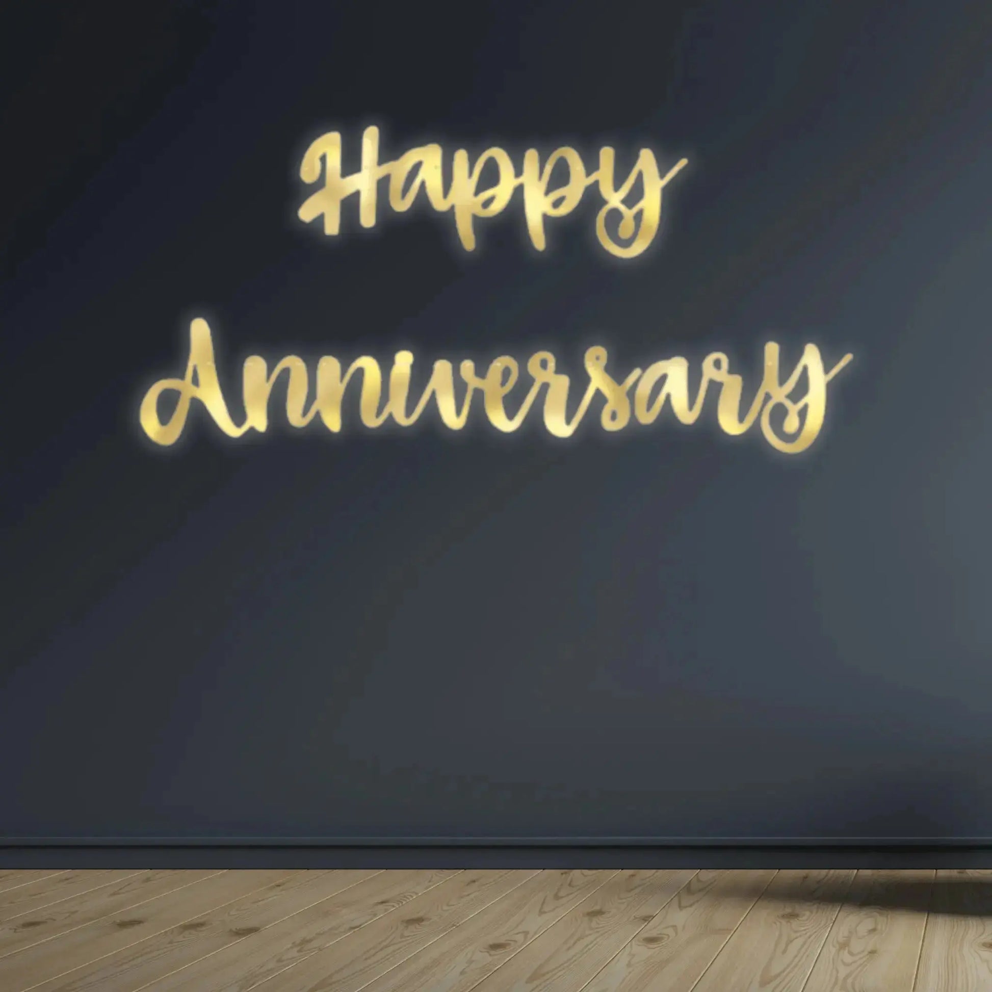 Happy Anniversary Gold Foil Script Banner – 1.82m