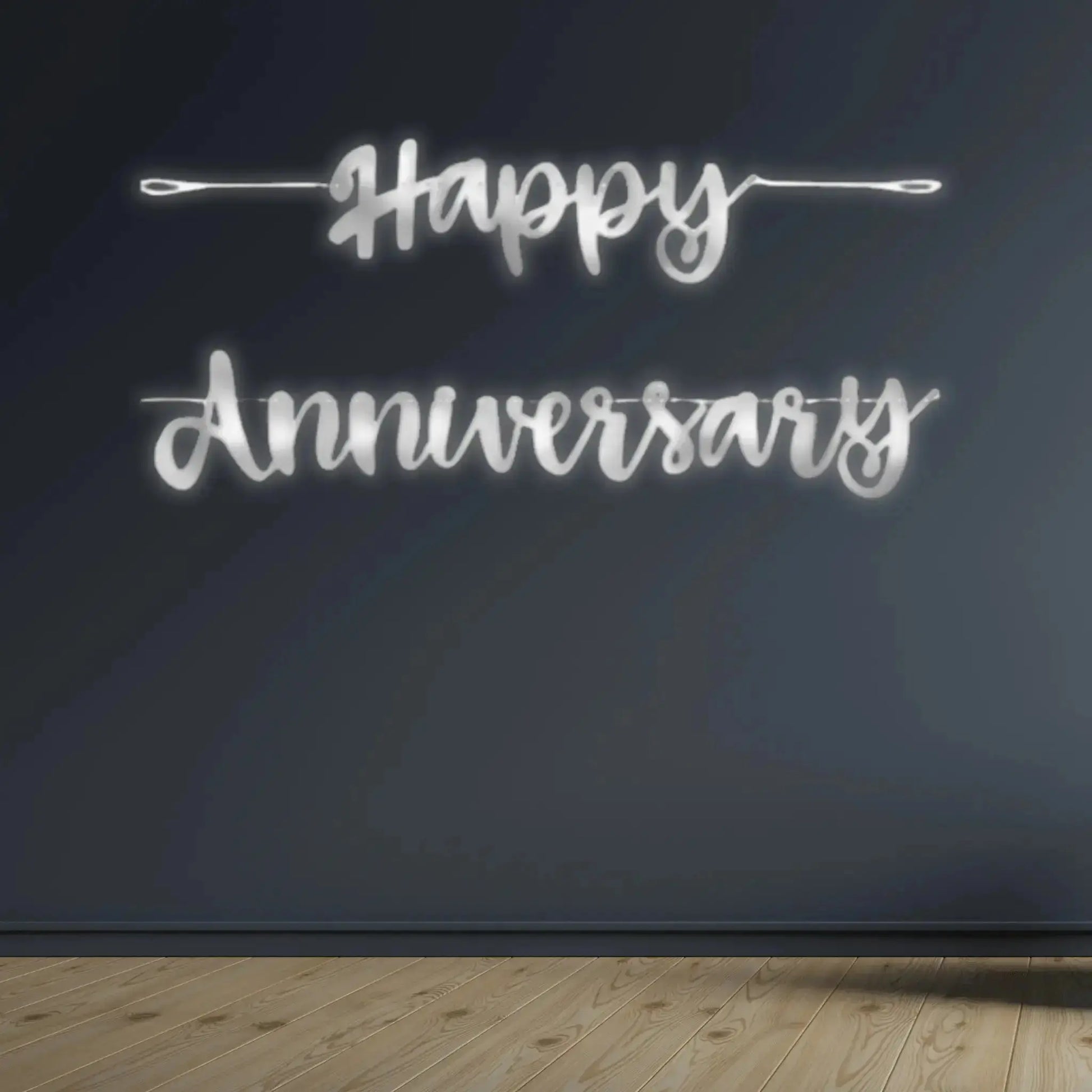 Happy Anniversary Silver Foil Script Banner – 1.82m