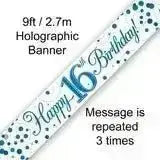 Happy Birthday Banners (Blue Sparkle) 2.7m