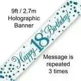 Happy Birthday Banners (Blue Sparkle) 2.7m