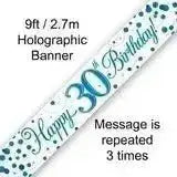 Happy Birthday Banners (Blue Sparkle) 2.7m