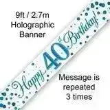 Happy Birthday Banners (Blue Sparkle) 2.7m
