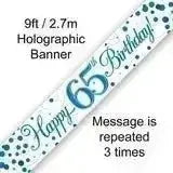 Happy Birthday Banners (Blue Sparkle) 2.7m | The Party Hut