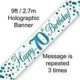 Happy Birthday Banners (Blue Sparkle) 2.7m